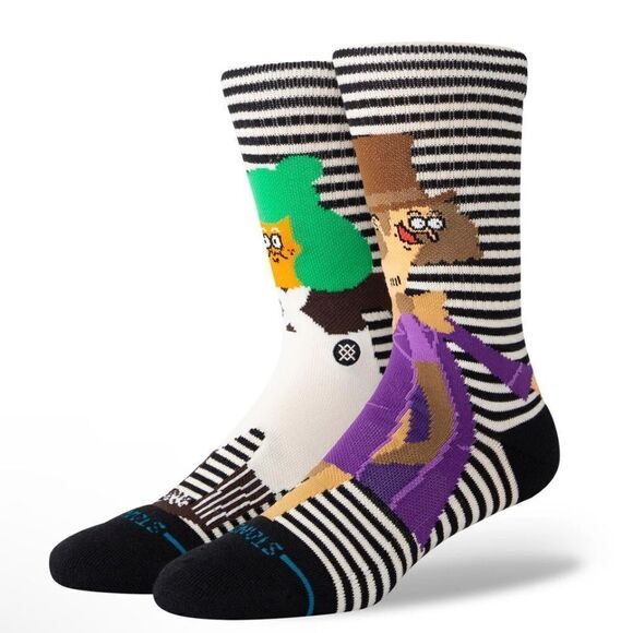 NWOT New Stance x Willy Wonka Oompa Loompa Crew Socks Medium Unisex Chocolate - Picture 1 of 3